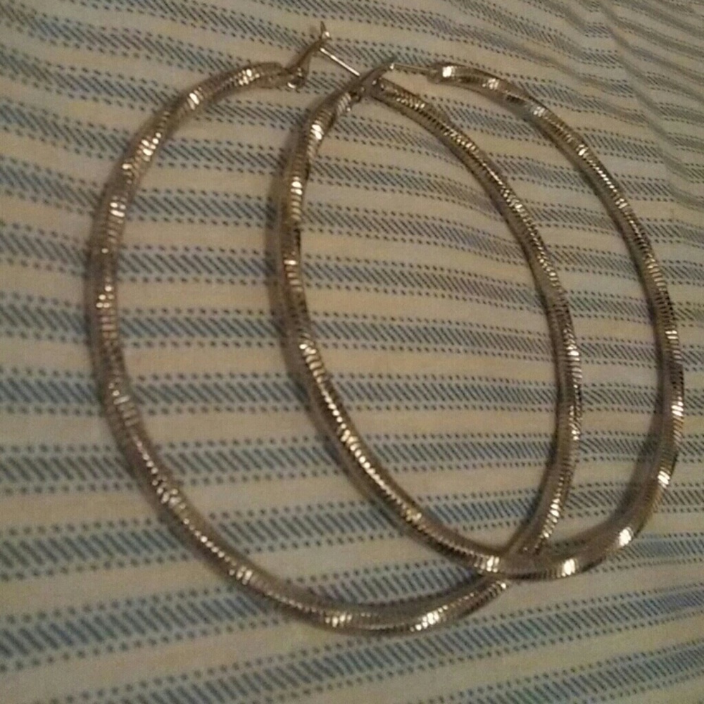 Large silver earrings